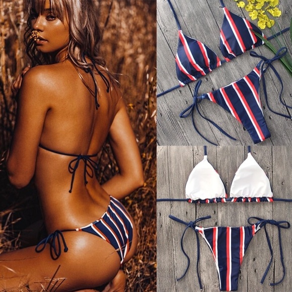 ✨Red White & Blue Striped Bikini✨ - Picture 4 of 7